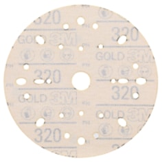 3M Hookit Gold Abrasive Disc 09287, 320, 6 in (150 mm), Dust-Free