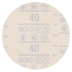 3M Hookit Gold Abrasive Disc, 09230, 40D, 5 in (125 mm), No Hole