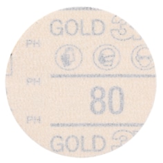3M Hookit Gold Abrasive Disc, 09210, 80D, 3 in (75 mm), No Hole