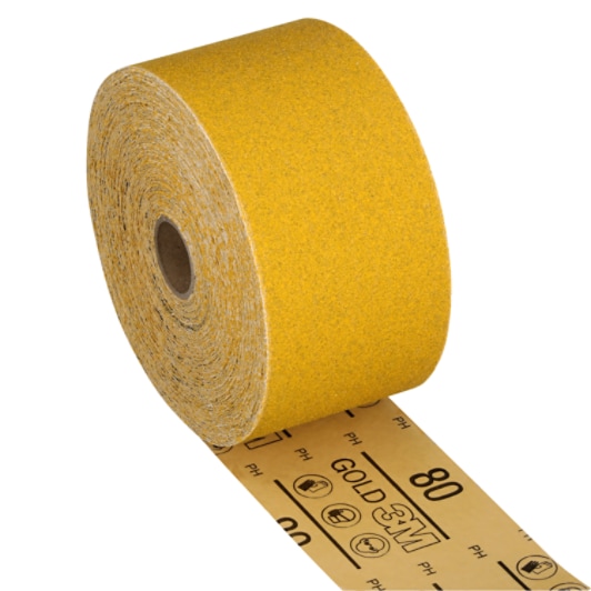3M™ Stikit™ Gold Sheet Roll 02781, 80D, 2-3/4 in x 25 yd (70 mm x 23 m), 10/Case
