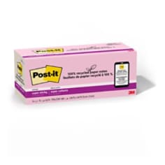 Post-it® Super Sticky Recycled Notes 654R-24SSNRPCP, 3 in x 3 in (76 mm x 76 mm)