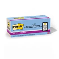 Post-it® Super Sticky Recycled Notes 654R-24SST-CP, 3 in x 3 in (76 mm x 76 mm)