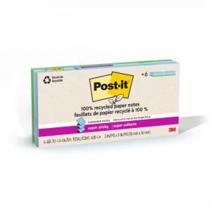 Post-it Super Sticky Recycled Pop-up Notes R330R-6SST, 3 in x 3 in (76 mm x 76 mm), 100% PEFC, SGSCH-PEFC-COC-110078image
