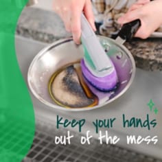 Scotch-Brite® Soap Control Odor Resist Non Scratch Dishwand, B+ Enhanced Content - Hands out of Mess