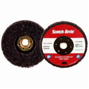 Scotch-Brite Clean and Strip XT Pro TN Quick Change Disc, XO-DN, SiC Extra Coarse, Purple, 4-1/2 in x 5/8 in-11, 10 ea/Case image Scotch-Brite Clean and Strip XT Pro TN Quick Change Disc, XO-DN, SiC Extra Coarse, Purple, 4-1/2 in x 5/8 in-11, 10 ea/Caseimage