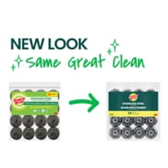Scotch-Brite® Stainless Steel Scrubbers, B+, 16 Pack - New Look