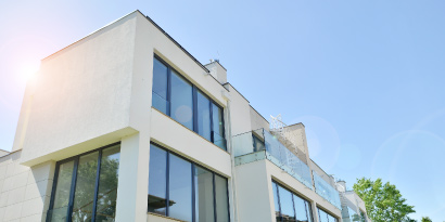 Bright white minimalist modern home.