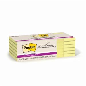 Post-it Notes 654R-12SSCY, 3 in x 3 in (76 mm x 76 mm), 100% PEFC, SGSCH-PEFC-COC-110078image