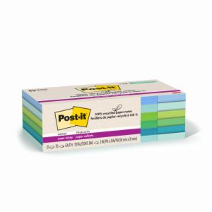 Post-it Super Sticky Recycled Notes 654R-12SST, 3 in x 3 in (76 mm x 76 mm), 100% PEFC, SGSCH-PEFC-COC-110078image