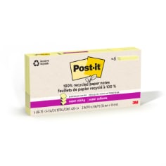 Post-it® Super Sticky Recycled Pop-up Notes R330R-6SSCY, 3 in x 3 in (76 mm x 76 mm)