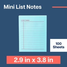 Post-it® Noted Mini List Notes Lined 2.9in x 3.8in (73.6mm x 96mm)