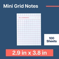 Post-it® Noted Mini List Notes Grid 2.9in x 3.8in (73.6mm x 96mm)