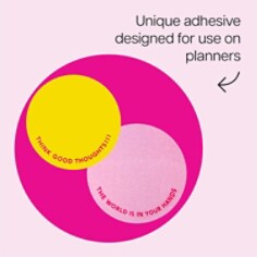 Post-it® Circle Die Cut Notes W25-CS-1, Pink-Yellow, 2.9 in x 2.9in (73mmx73mm), two pads