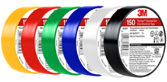 Product Shot of 3M™ Temflex™ General Use Vinyl Electrical Tape 150, All Colors