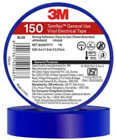 3M™ Temflex™ General Use Vinyl Electrical Tape 150, Blue, JPG File
