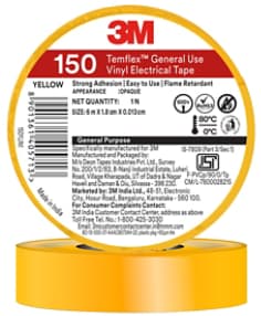 3M™ Temflex™ General Use Vinyl Electrical Tape 150, Yellow, JPG File