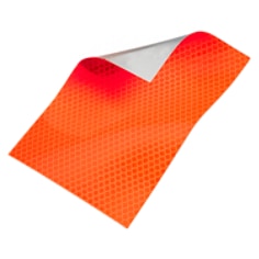 A sheet of 3M Diamond Grade Roll Up Sign Sheeting in Fluorescent Orange