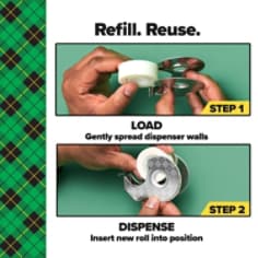 Scotch® Stainless Steel Dispenser with Magic™ 66% Plant-Based Adhesive Tape 123R, 0.75 in x 550 in