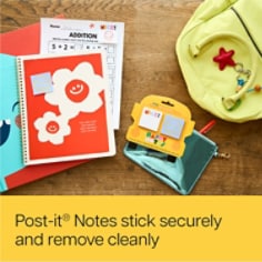Post-it Cute Sticky Notes, Cream Notes with Nice Header and Blue Notes with Yellow Smily Face