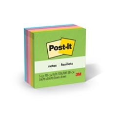 Post-it Notes, 3 in x 3 in, 5 Sticky Notes Pads, 100 Sheets per Pad, Floral Fantasy Collection