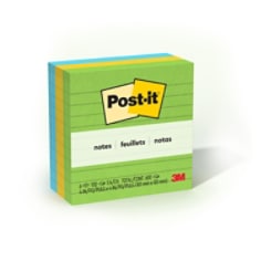 Post-it Notes, 4 in x 4 in, 3 Lined Sticky Notes Pads, 200 Sheets per Pad, Floral Fantasy Collection