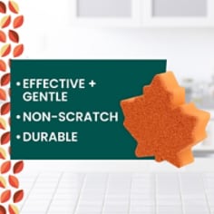 Scotch-Brite® Harvest Leafy Clean Scrub Sponge, B+ Product Anatomy