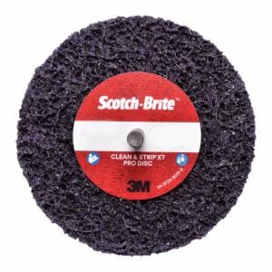 Scotch-Brite Clean and Strip XT Pro Disc, XO-DC, SiC Extra Coarse, Purple, 4 in x 1/2 in x 1/4 in, Shaft Mount, 10 ea/Case image Scotch-Brite Clean and Strip XT Pro Disc, XO-DC, SiC Extra Coarse, Purple, 4 in x 1/2 in x 1/4 in, Shaft Mount, 10 ea/Caseimage
