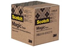 Scotch® Magic™ Tape 812S3, 3/4 in x 800 in (19 mm x 20 m) 3 Pack