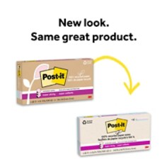 Post-it® 100% Recycled Paper Super Sticky Dispenser Pop-up Notes