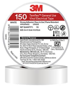 3M™ Temflex™ General Use Vinyl Electrical Tape 150, White, JPG File