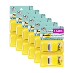 Post-it® Flags 680-YW12, 1 in. x 1.7 in. (25.4 mm x 43.2 mm) Canary Yellow 12 disp/box 4 bx/cs