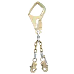 A 3M DBI-SALA Positioning Lanyard: Steel Rebar Hook, Steel Snap Hook 2' long