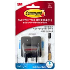 3M 코맨드™ BATH33-MB-2EN 방수 매트블랙 훅, 소, 24 개/박스