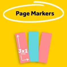 Post-it® Page Markers 5222, 1 in x 3 in x in, Assorted, 3 Pads/Pack, 50 Sheets/Pad,
