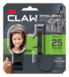3M CLAW™ Drywall Hooks- 25 Pounds. Center Image - Ganchos Para Paneles de Yeso
