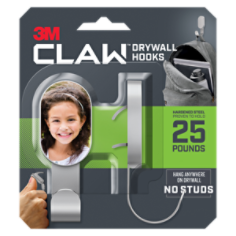 3M CLAW™ Drywall Hooks- Hardened Steel- Proven to Hold 25 Pounds. Hero Image