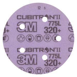 3M™ Cubitron II Hookit Film Disc 775L, 320+ 3MIL, 5 in x NH, 5HL, Die 500FH, 50/Carton, 250 ea/Caseimage