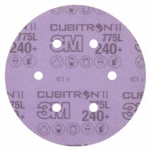 3M™ Cubitron II Hookit Film Disc 775L, 240+ 3MIL, 6 in x NH, 6HL, Die 600HZ, 50/Carton, 250 ea/Caseimage