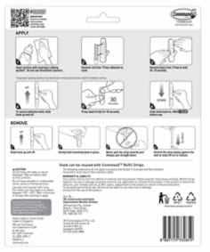 Command™ Utility Hooks 17008EXP, White, Extra Value Pack, Back