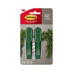 Command™ 17304GG es In Package English/Spanish straight image, 2 green Garland Hanger