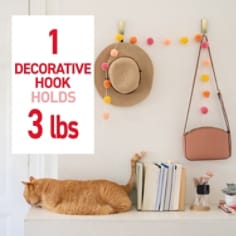 Command™ Decorative Hook Holds 3LBS. B+ Image Cat No.17036BR. JPG File