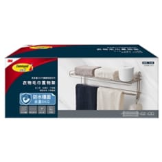 3M™ 無痕™ 衣物毛巾置物架 16806-TC, 高承重304不鏽鋼收納系列
