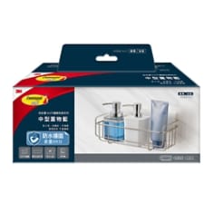 3M™ 無痕™ 中型置物籃 16804-TC, 高承重304不鏽鋼收納系列