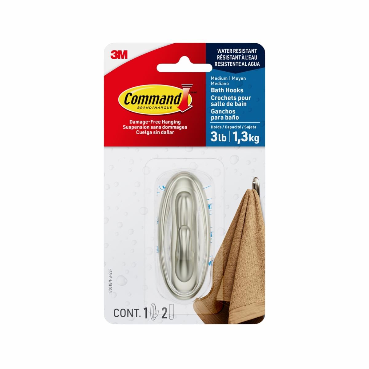 Command Traditional Medium Hook 17051BN-B-ESF