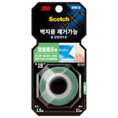 스카치 KRW-19 벽지용 제거가능 폼 양면 테이프, 19 mm x 1.5 m