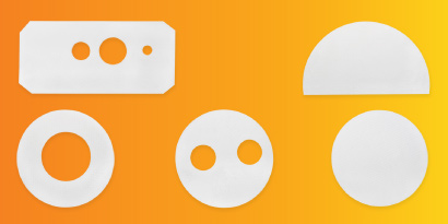 Various components laid out on a gradient background.