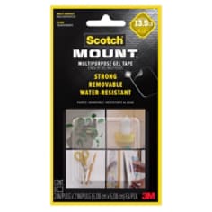 Scotch-Mount™ Multipurpose Gel Tape Squares 420-2INSQ-8ES, 2 in, 8 Pack, center. Strong, Removable, Water-Resistant, Tape type: Double-sided Gel Tape, Color: Clear, Size: 2in Squares