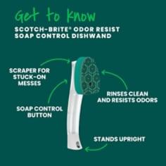 Scotch-Brite® Odor Resist Heavy Duty Soap Control Dishwand, B+ - Get To Know