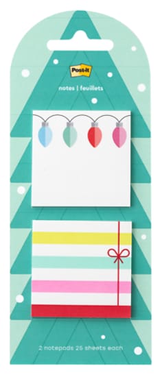 Post-it® Jingle Notes Tree HOL25-JN2-TR, 1.9x1.9in, Two pads, 50 Sheet