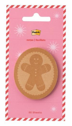 Post-it Jingle Notes Gingerbread Man HOL25-JN-GB, 2×2.4in (50.8×60.9mm) 50 sheetimage